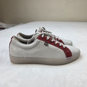 Softinos Womens White/Red Soft Leather Trainers Sneaker Shoes Size 40 (9)